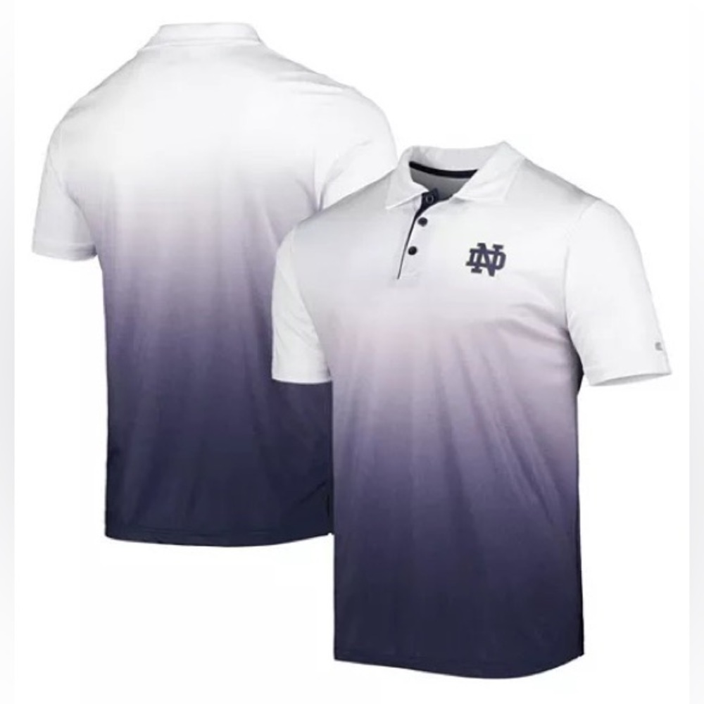 NWT Colosseum Navy Notre Dame Fighting Irish Magic Polo Shirt Men’s 3XL White